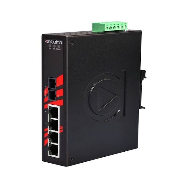 5-Port Industrial Unmanaged Ethernet Switch, w/4-10/100Tx + 1-100Fx *Single-Mode 30Km; EOT